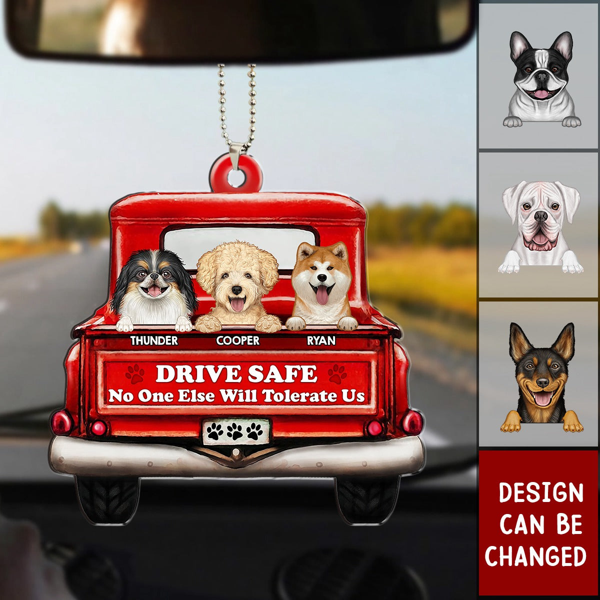 Drive Safe No One Else Will Tolerate Us - Gift For Pet Lovers - Personalized Acrylic Car Ornament