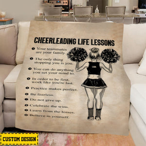 Personalized Cheerleading Girl Life Lessons Blanket,Gift For Cheerleading Lovers