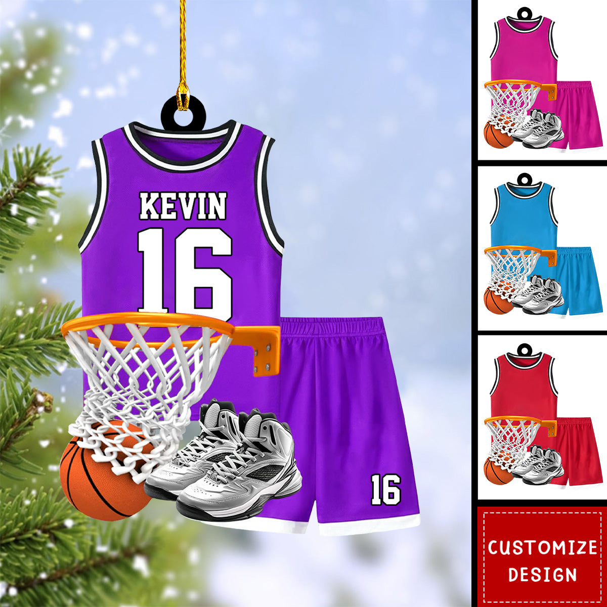 Personalized Basketball Christmas Ornament-Gift for  Basketball Players -2024 New Release