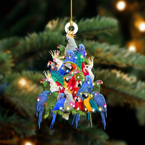 Funny Parrot Christmas Tree Ornaments-Gift for Parrot Lover-2024 New Release