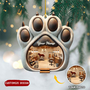 Personalized Photo Dog Paw Christmas Ornament - Gift For Dog Lovers