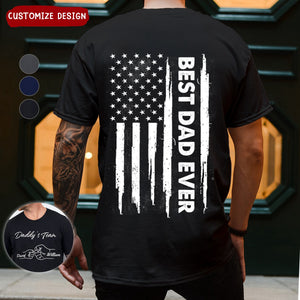 Best Dad Grandpa Ever Nation Flag Fist Bumps Personalized Double Sided Shirt