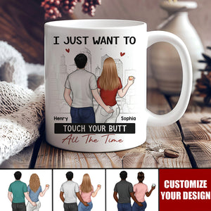 Every Touch Is A Reminder Of Our Love - Couple Personalized Funny Coffee Mug - Gift For Husband Wife, Anniversary