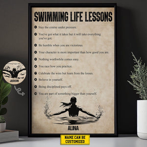 Personalized Motivational Swimming-Poster Gift For Swimming Lovers