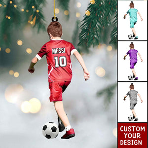 Personalized Soccer Boy Christmas Ornament Gift Idea for Soccer Lovers - 2024 New Release