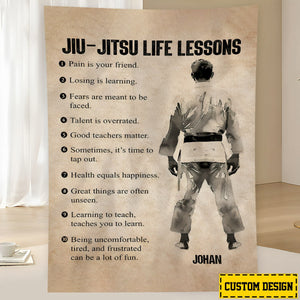 Personalized Jiu Jitsu Life Lessons Blanket, Gift For Jiu Jitsu Lovers