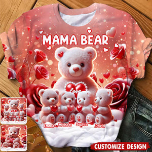 Personalized Mama Bear T-shirt - Gift For Mom,Grandma