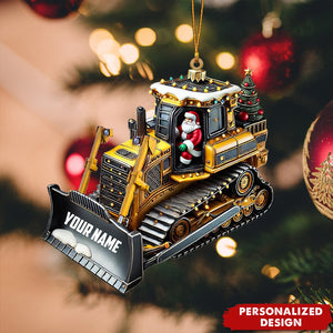 Personalized Santa Ornament-Gift for Builders and Heavy Equipment Fans-2024 New Release