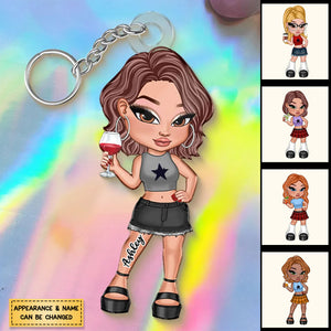 Y2K Fashion Girl Personalized Acrylic Keychain