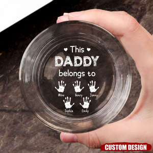 This Grandpa Belongs To - Personalized Whiskey Glass - Father's Day, Birthday Gift For Dad