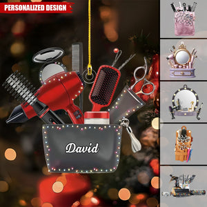 2024 New Release Personalized Name Hair Stylist Tool Christmas Ornament-Gifts For Hairdresser Barber