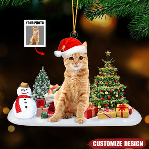 Custom Photo Dog, Cat Christmas Acrylic Ornament - 2024 New Release