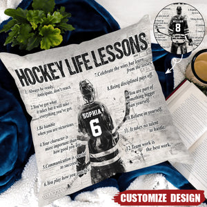 Personalized Volleyball Life Lessons Pillow-Gift For Volleyball Football Lovers