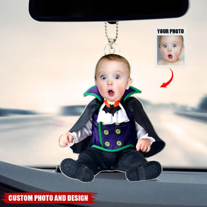 Funny Halloween Custom Face For Kids Personalized Acrylic Photo Car Hanging Ornament