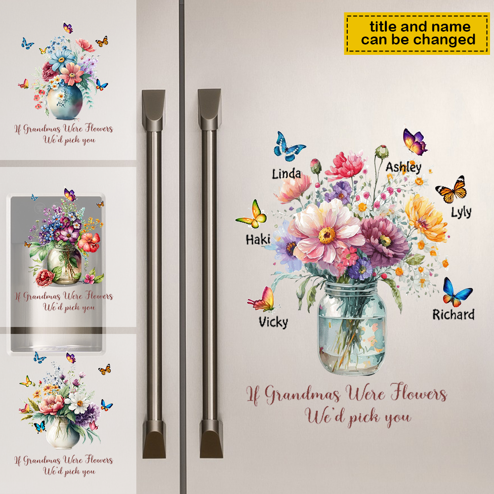 If Grandmas Were Flowers We'd Pick You Butterflies Grandkids  Personalized Decal/Sticker