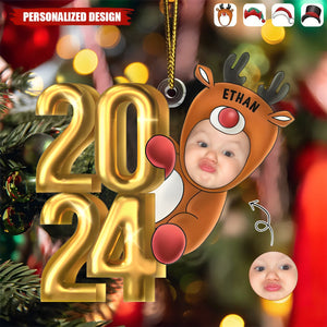 2024 New Release Custom Photo Christmas 2024 Santa Baby-Personalized Acrylic Ornament