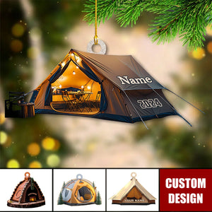 Personalized Camping Tent Ornament, Gifts For Camping Lovers - 2024 New Release