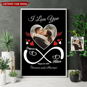 I Love You Forever And Always Personalized Unlimited Upload Photo Couple Poster