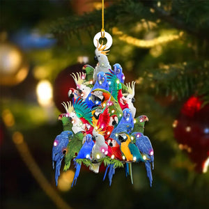 Funny Parrot Christmas Tree Ornaments-Gift for Parrot Lover-2024 New Release