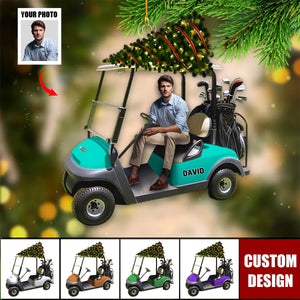 Personalized Golf Cart Upload Photo Christmas Ornament, Gift For Golf Lovers - 2024 New Release