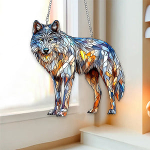 Wolf Acrylic Window Suncatcher - Gift For Wolf Lovers