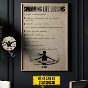 Personalized Motivational Swimming-Poster Gift For Swimming Lovers