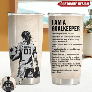 Personalized Goalkeeper Tumbler - Gift For Soccer Lovers