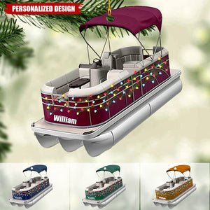 Personalized Pontoon Boat Christmas Ornament-Gifts For Bowriders,Pontoon Lover-2024 New Release