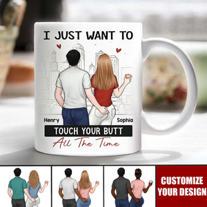 Every Touch Is A Reminder Of Our Love - Couple Personalized Funny Coffee Mug - Gift For Husband Wife, Anniversary