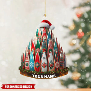 Personalized Surfboard Christmas Ornament-Gift for Beach and Surf Lovers-2024 New Release