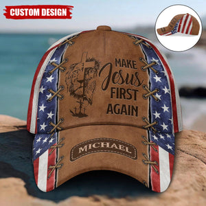 Make Jesus First Again - America Personalized Classic Cap