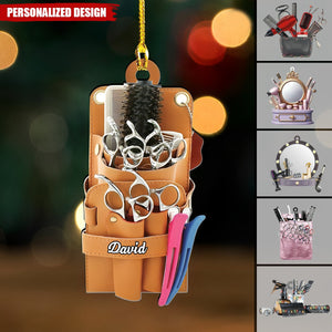 2024 New Release Personalized Name Hair Stylist Tool Christmas Ornament-Gifts For Hairdresser Barber