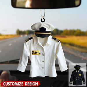 Personalized Pilot Uniform Car Ornament - Gift For Pilot