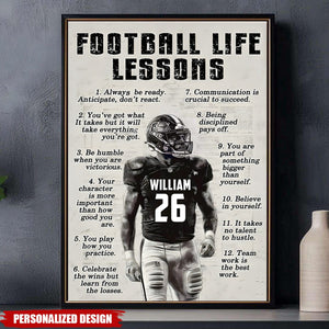 Football Life Lessons-Personalized Poster-Gift for Football Lover