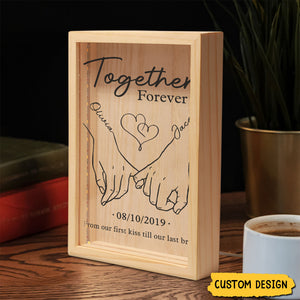 Together Forever From Our First Kiss Till Our Last Breath - Couple Personalized Frame Light Box - Gift For Husband Wife, Anniversary