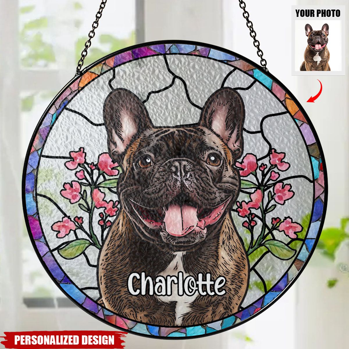 Pet Portrait Lightcatcher-Personalized Suncatcher-Gift For Pet Lover