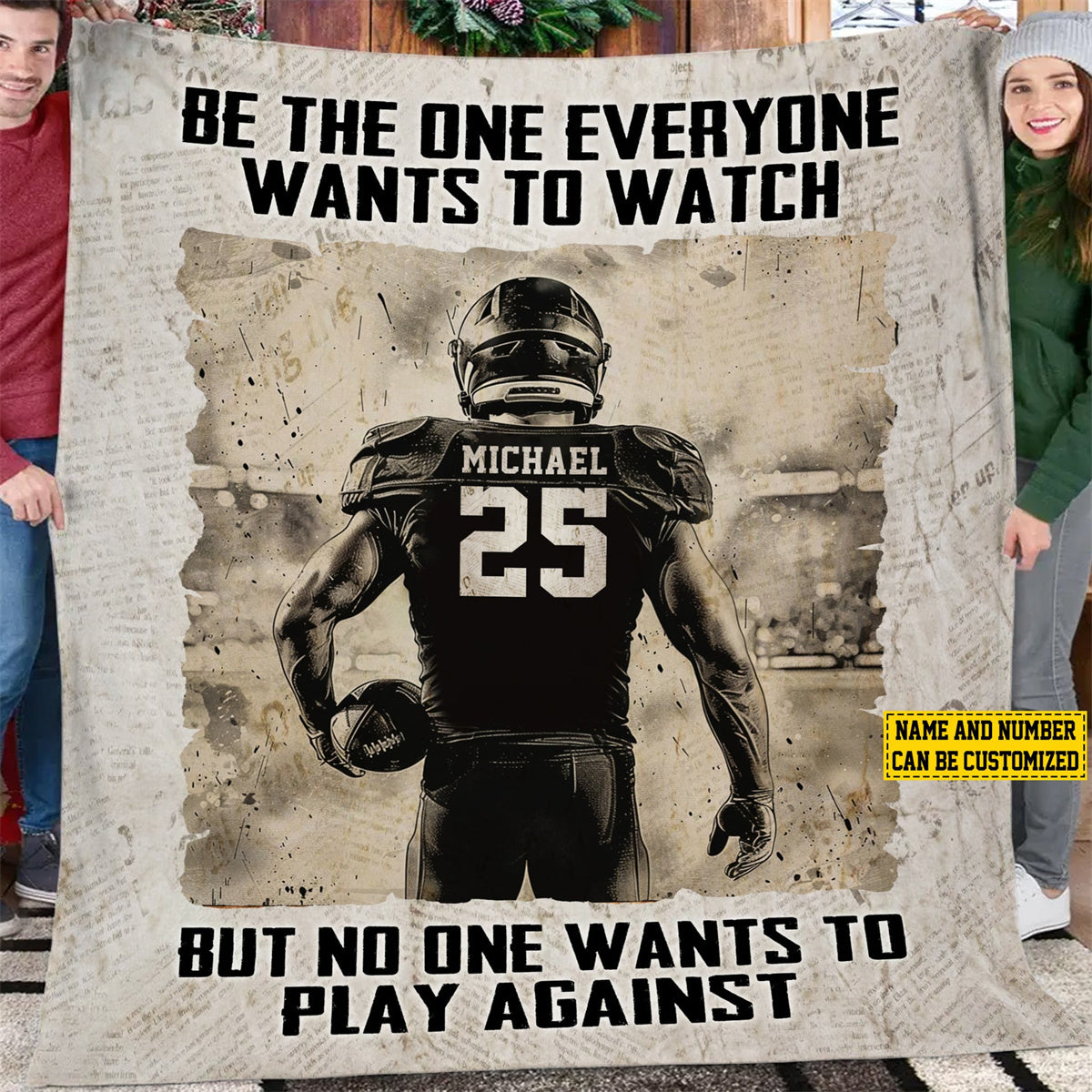 Be The One Everyone Wants To Watch Woven - Personalized Football Boy Blanket - Gift For Football Lovers