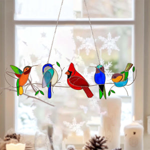 Gift For Bird Lovers - Stained Glass Humming Bird Suncatcher