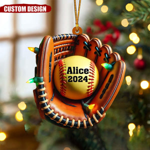 Personalized Softball Christmas Ornament-Gifts For Softball Players,Softball Lovers-2024 New Release