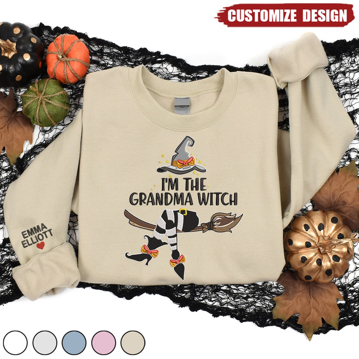 Personalized I'm The Grandma Witch Sweatshirt - Halloween Gift For Grandma