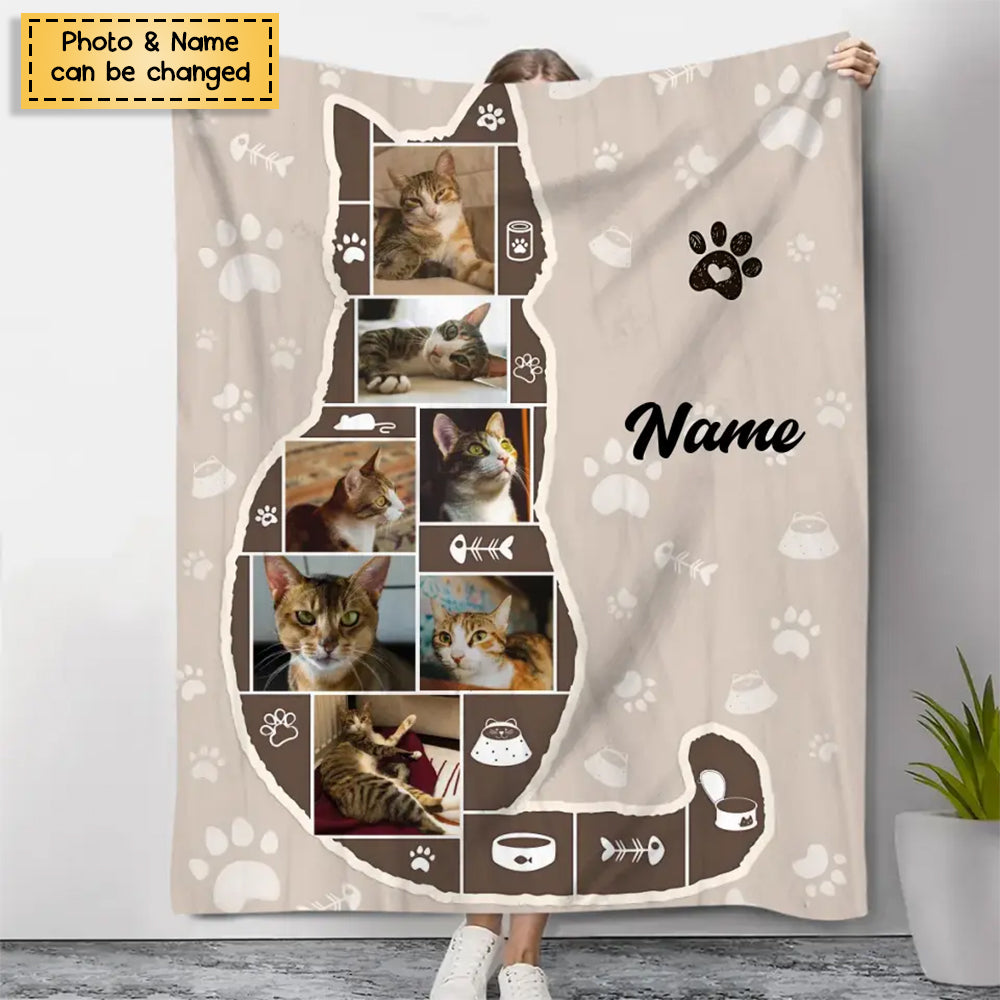 Personalized Cat Photo Collage Blanket, Best Gifts For Cat Owners, Cat Lover Gift