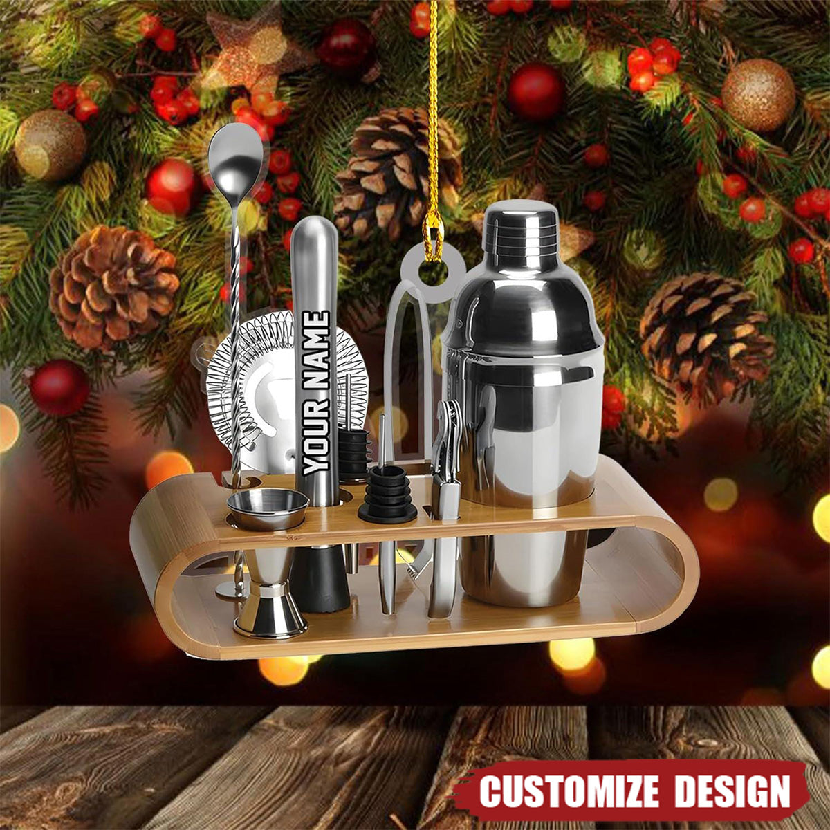 Personalized Bartender Acrylic Christmas Ornament Gift For Bartender - 2024 New Release