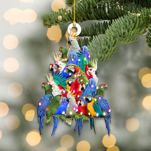 Funny Parrot Christmas Tree Ornaments-Gift for Parrot Lover-2024 New Release