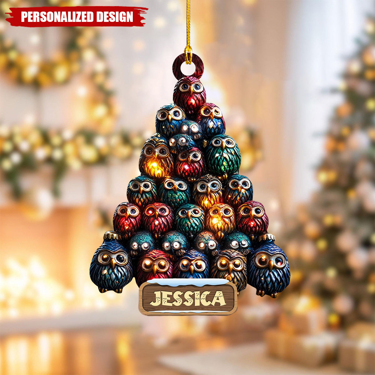 Personalized Owl Christmas Ornament-Gift For Owl Lover-2024 New Release