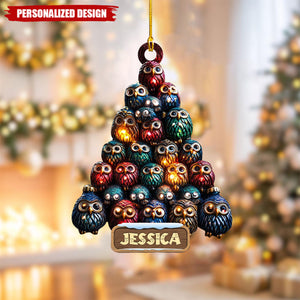 Personalized Owl Christmas Ornament-Gift For Owl Lover-2024 New Release