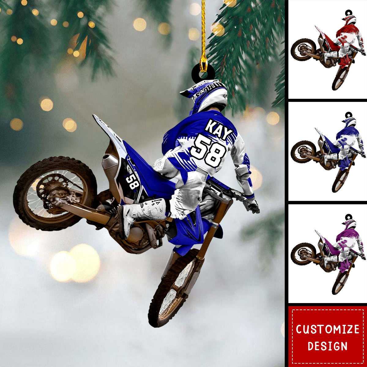 Personalized Dirt Bike Ornament, Gifts For Dirt Bike Player - 2024 New Release