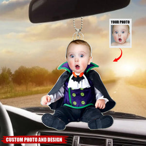 Funny Halloween Custom Face For Kids Personalized Acrylic Photo Car Hanging Ornament