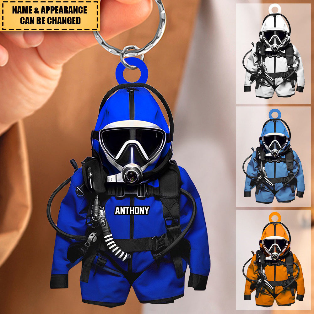 Personalized Scuba Diving Equipment Acrylic Keychain