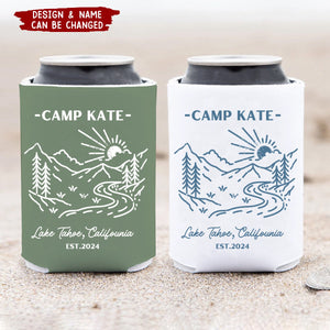 Personalized Camp Can Cooler, Party Favors, Party Gifts