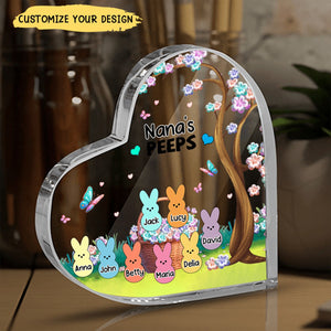 Grandma's Marshmallow - Personalized Heart Shaped Acrylic Plaque